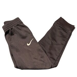 Nike Boys Black Jogger Sweatpants Elastic Waist Swoosh Logo Size 4-5 Years
